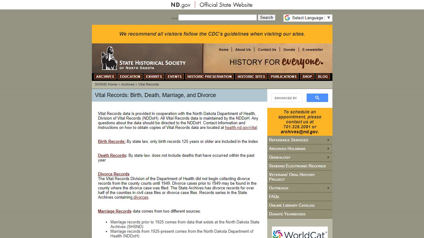 Vital Records: Birth, Death, Marriage, and Divorce - State ...